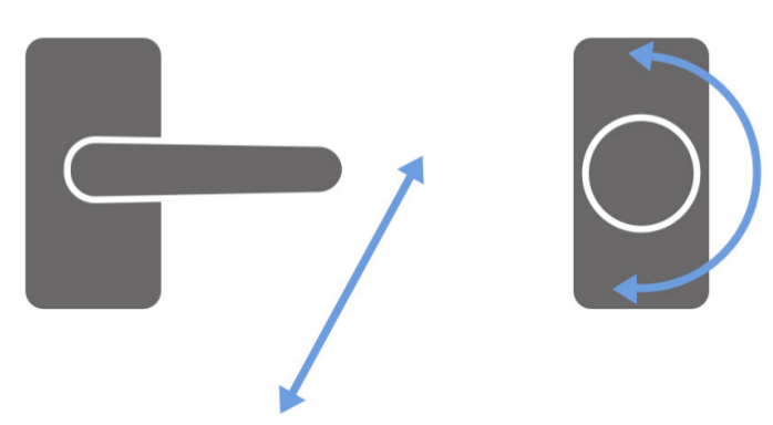 Door handles (left) and door knob (right)